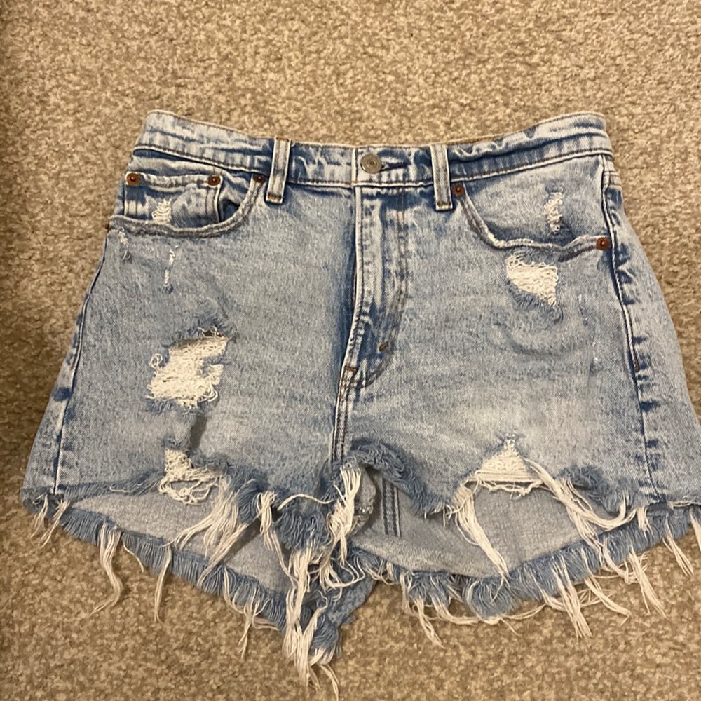 Abercrombie and Fitch Distressed Jean Shorts